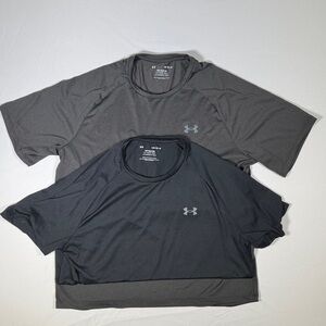 Under Armour Men's Charcoal and Black Short Sleeve Tees